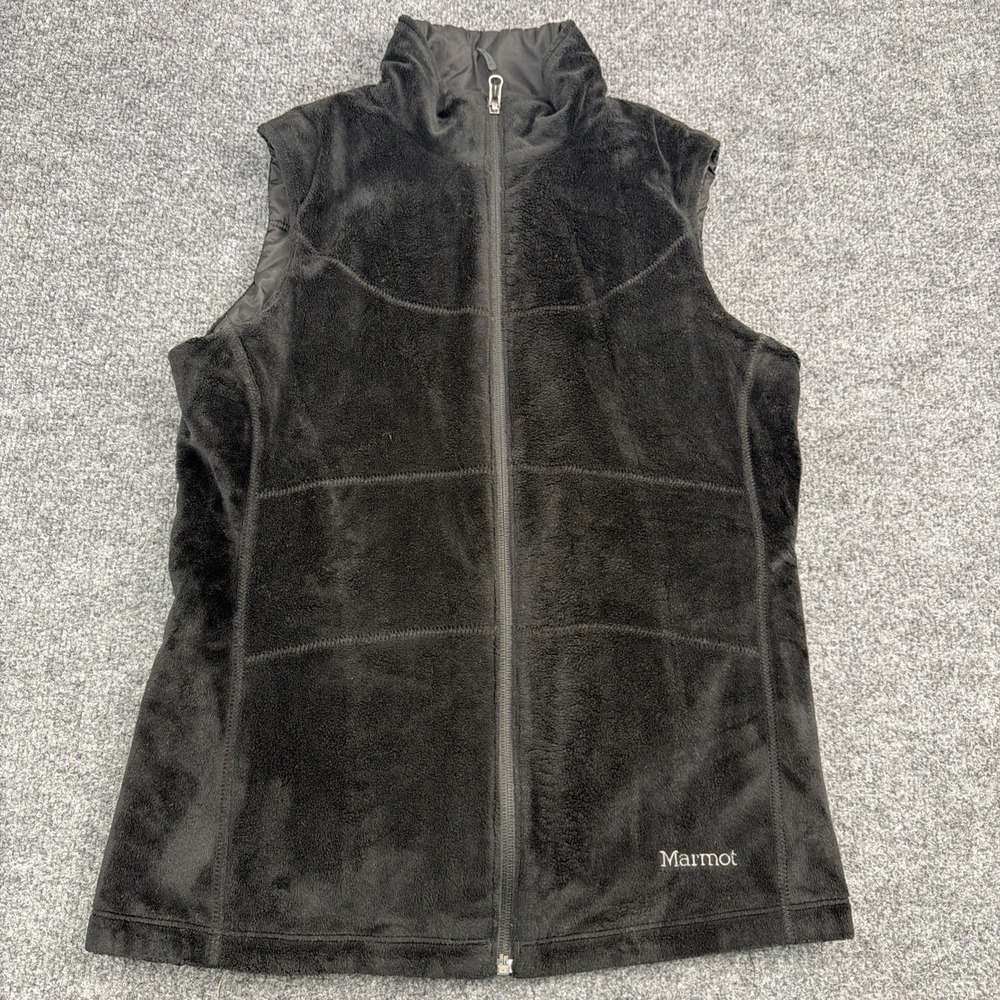 Marmot Reversible Women's Small Fleece Nylon Vest Black Full Zip